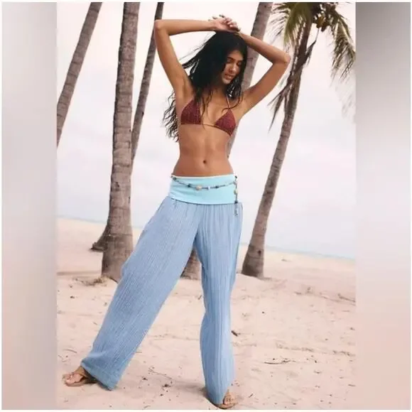 NWOT Free People Ride With Me Striped Pants XS Yellow/Orange - Picture 3 of 3